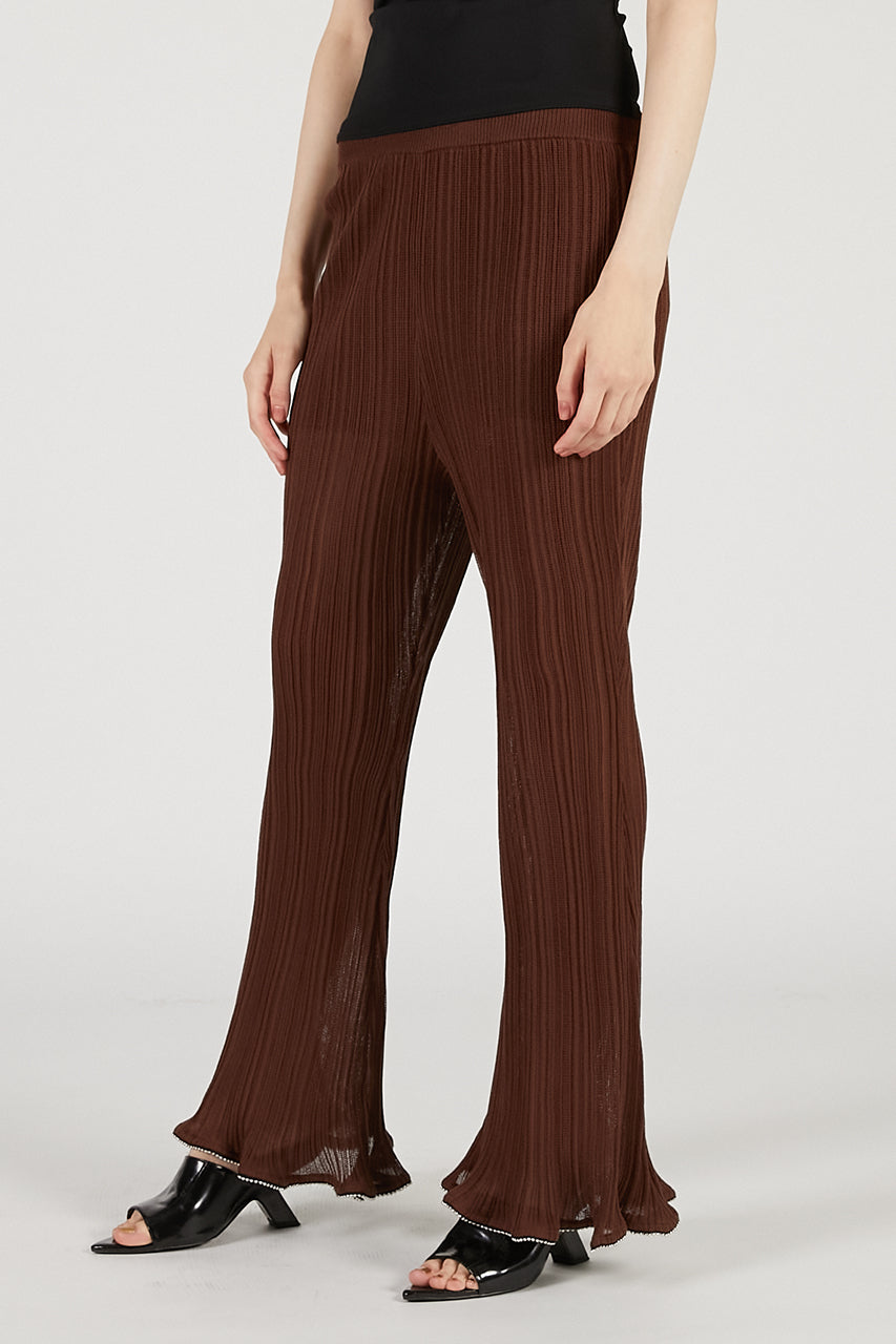 Beaded knit pants