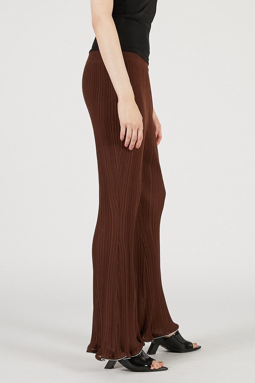 Beaded knit pants