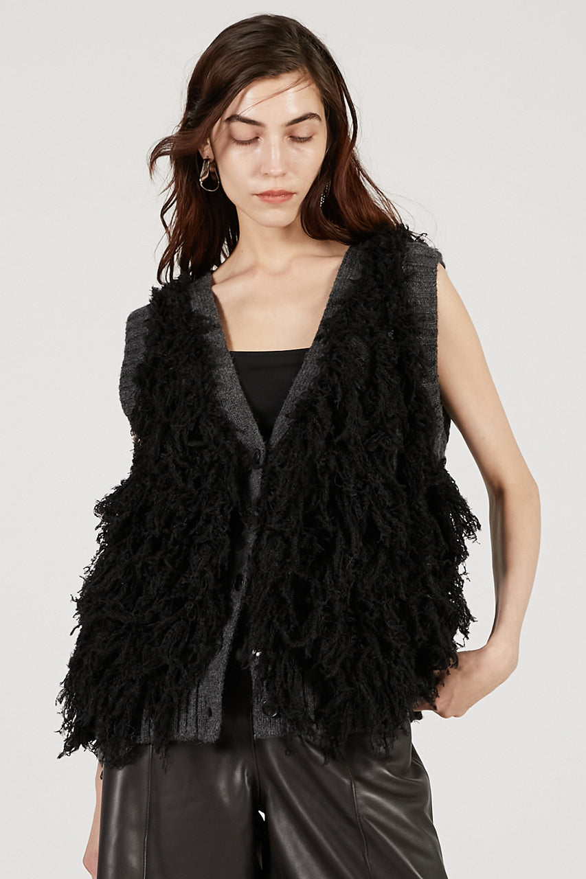 Fluffy Knit Vest - 2025 AUTUMN