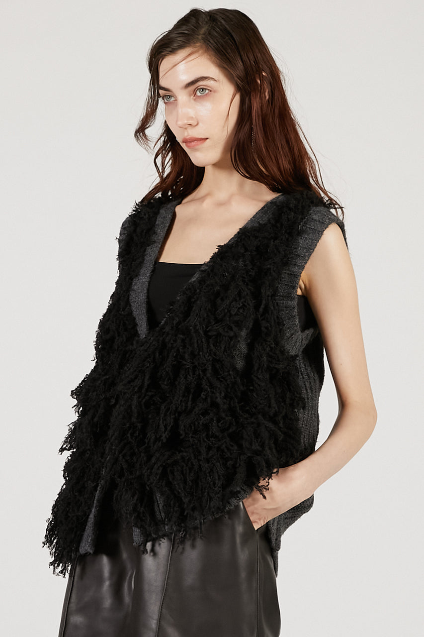 Fluffy Knit Vest - 2025 AUTUMN