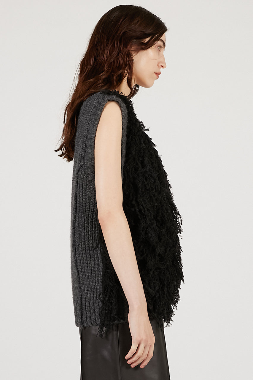 Fluffy Knit Vest - 2025 AUTUMN