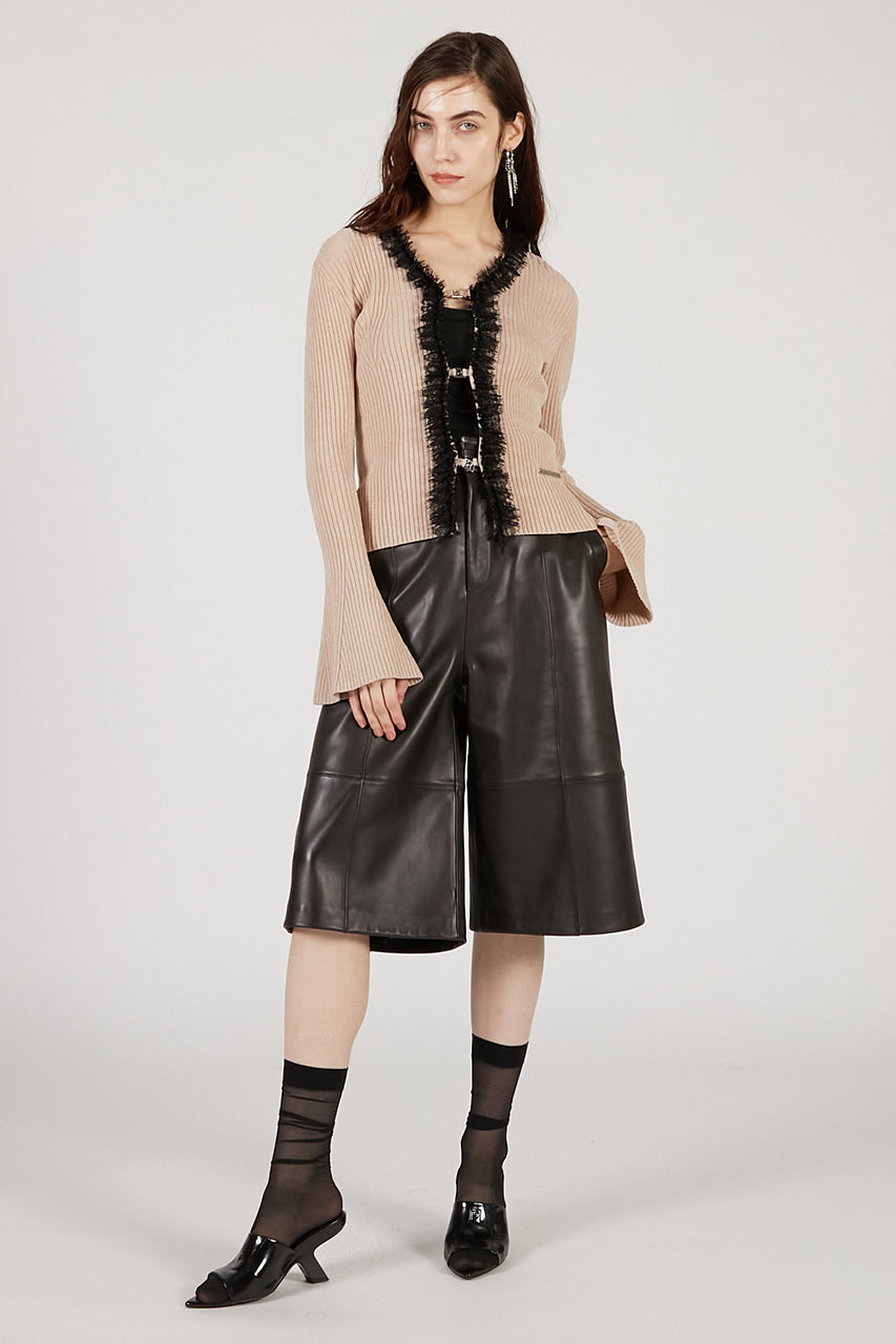 Lace Trim Knit Cardigan - 2025 AUTUMN
