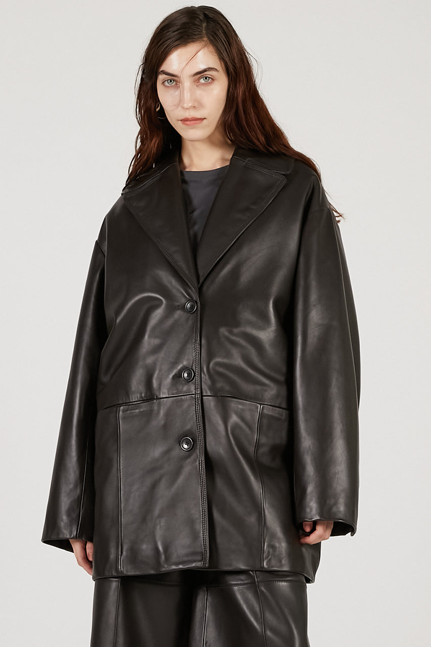 Overcoat Leather Jacket Coat - 2025 AUTUMN