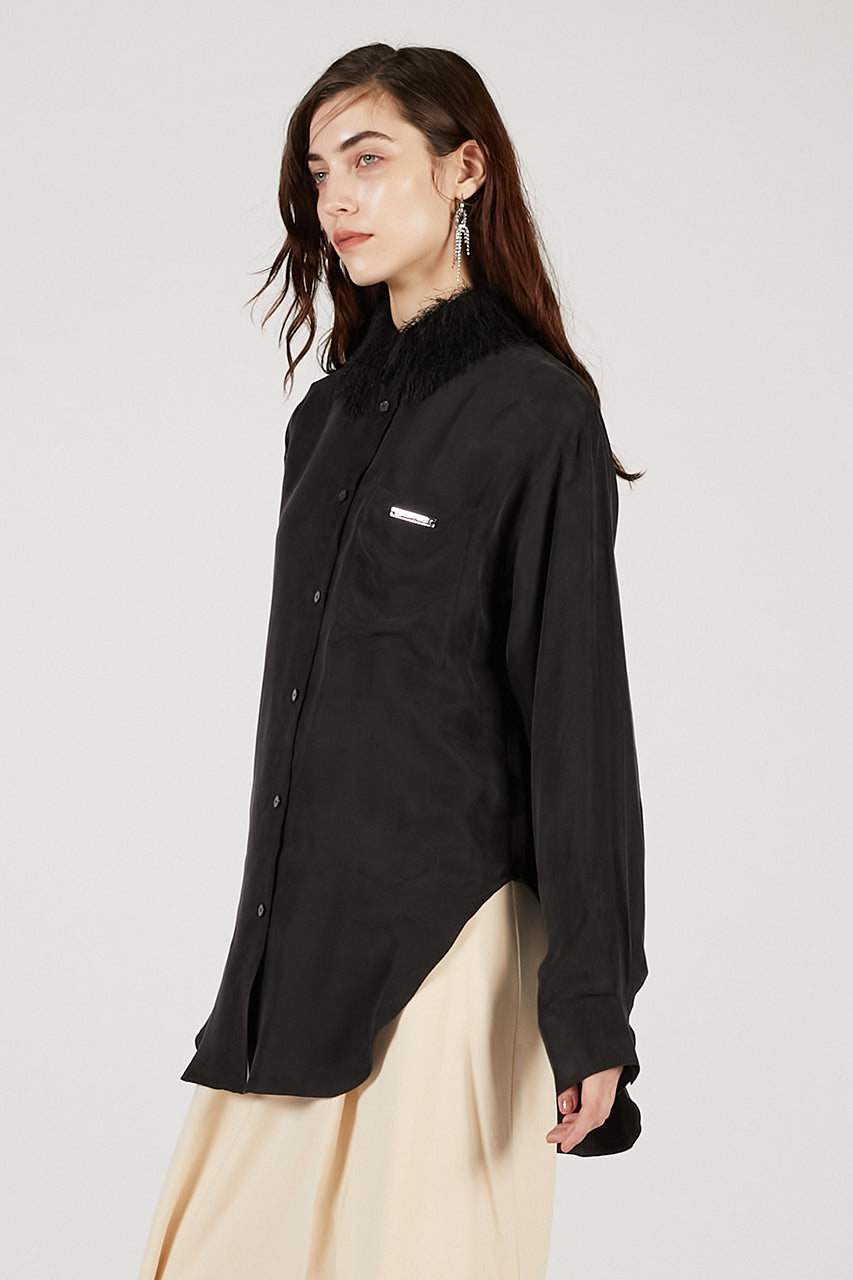 Feather Collar Shirt - 2025 AUTUMN