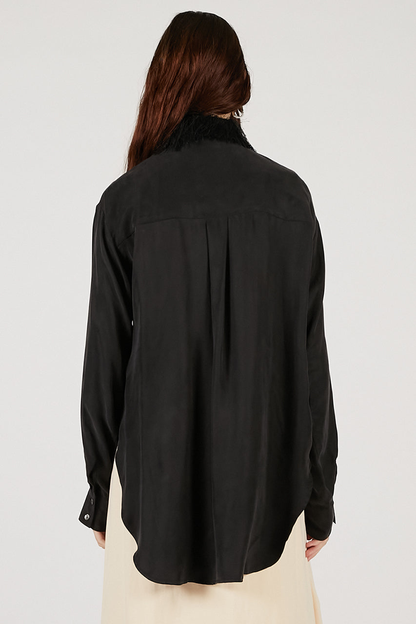 Feather Collar Shirt - 2025 AUTUMN