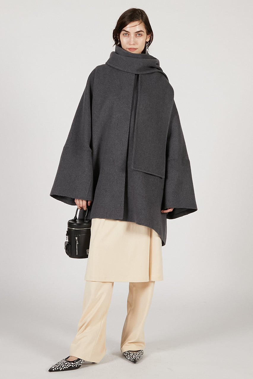 Poncho Coat with Scarf - 2025 AUTUMN