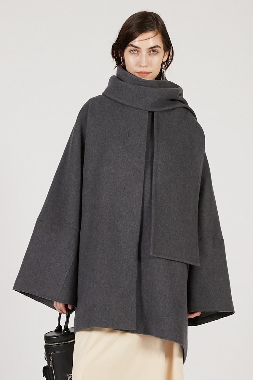 Poncho Coat with Scarf - 2025 AUTUMN
