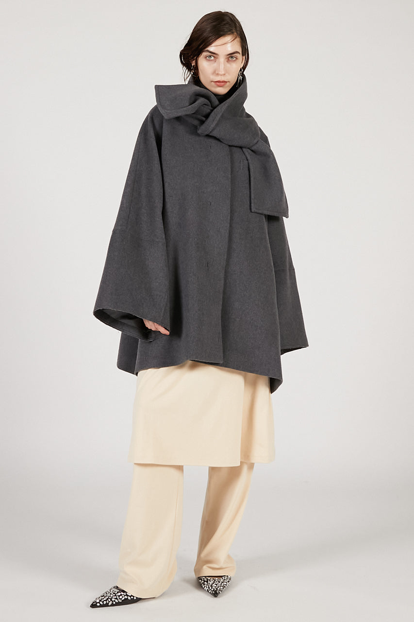 Poncho Coat with Scarf - 2025 AUTUMN