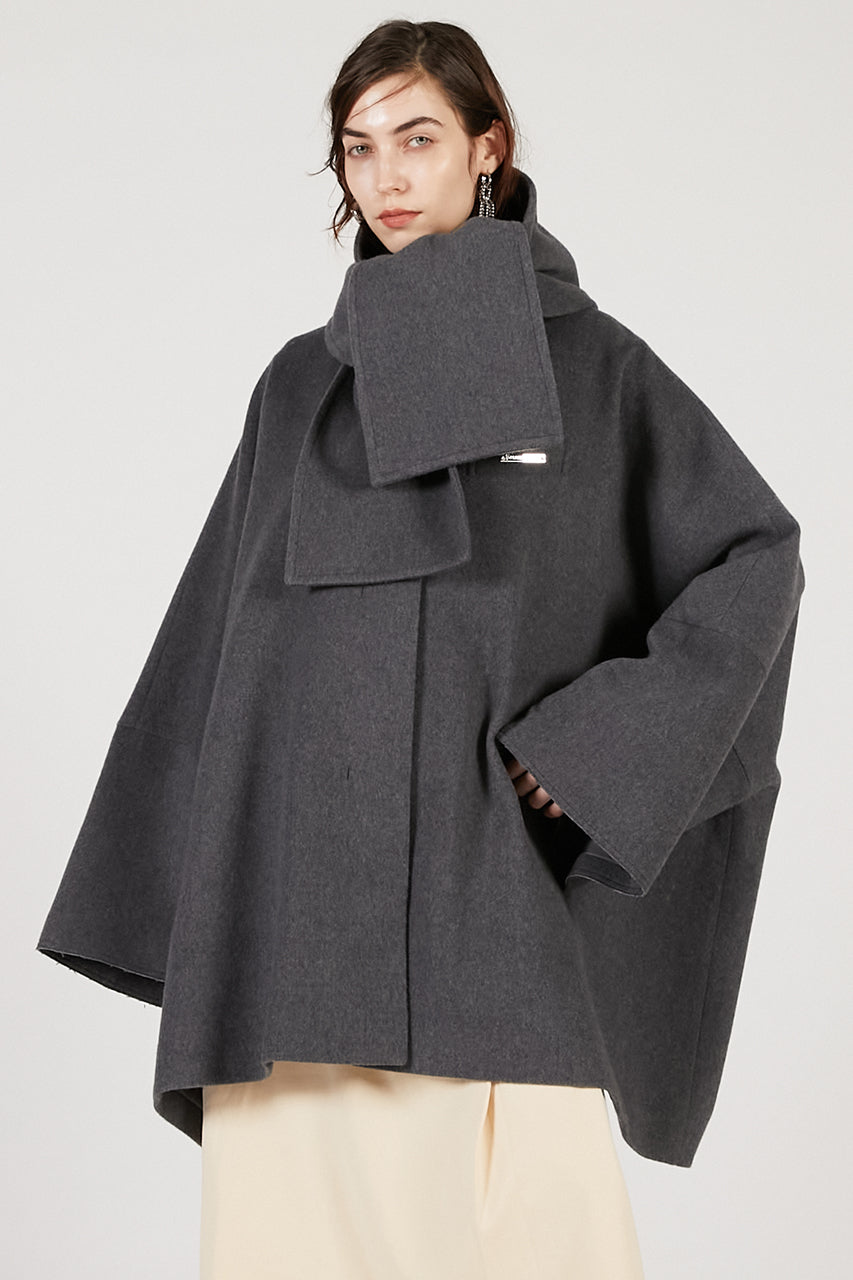Poncho Coat with Scarf
