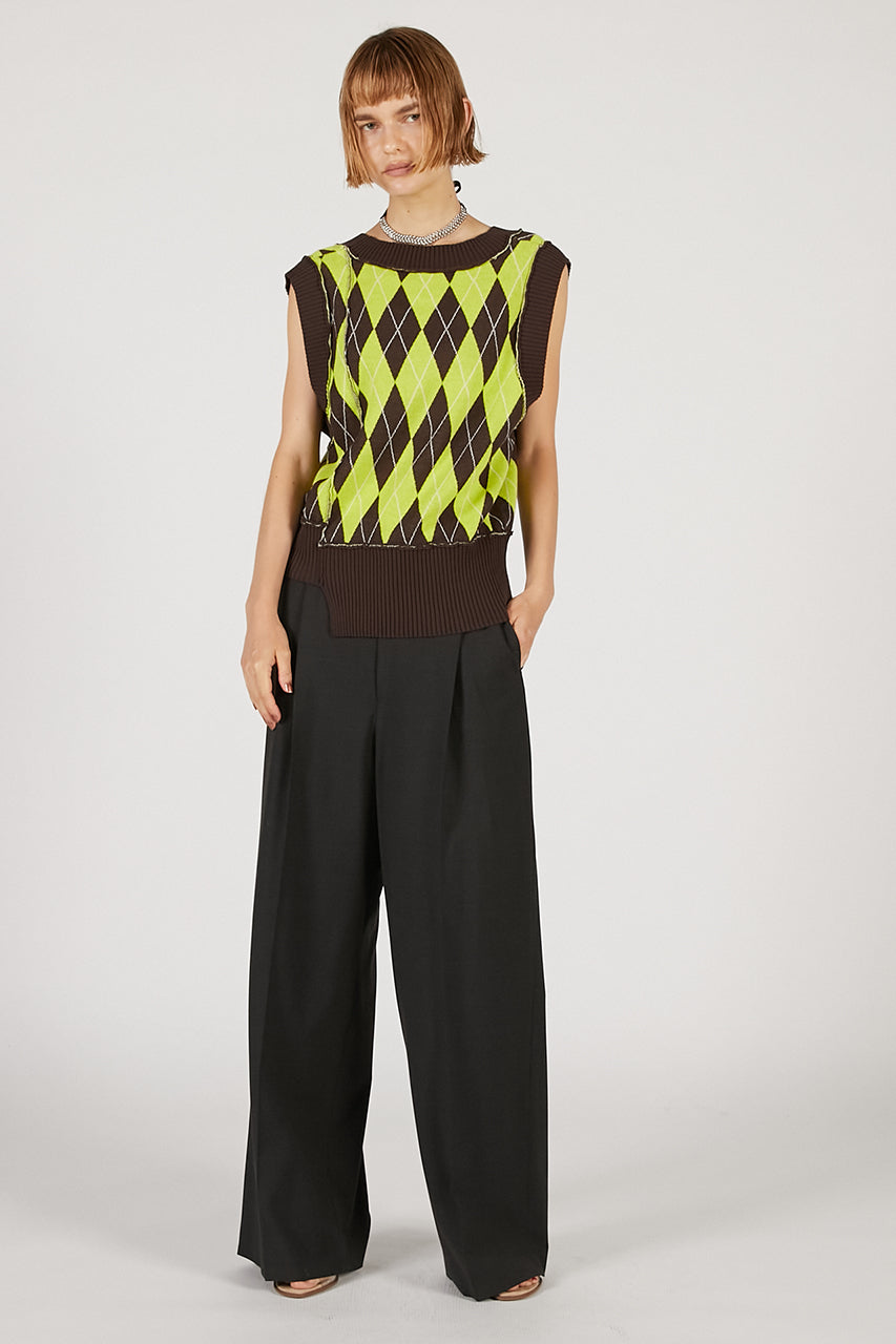 Argyle Knit Vest - 2025 AUTUMN