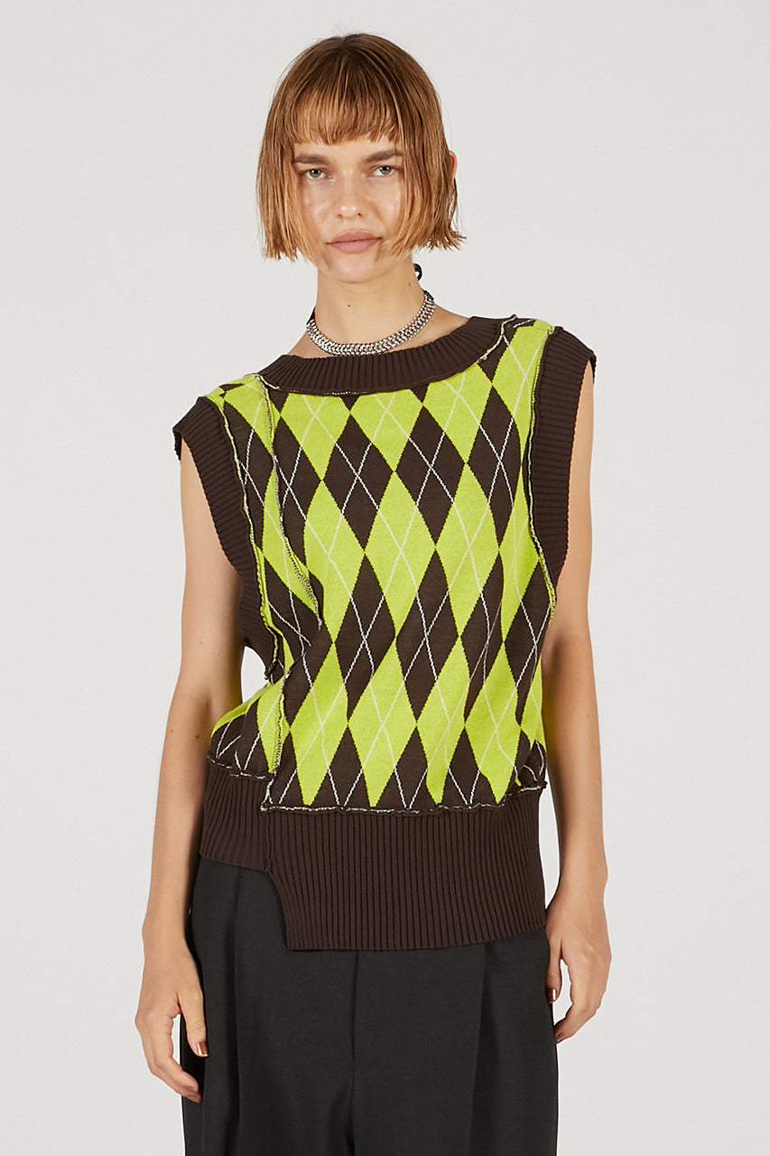 Argyle Knit Vest - 2025 AUTUMN