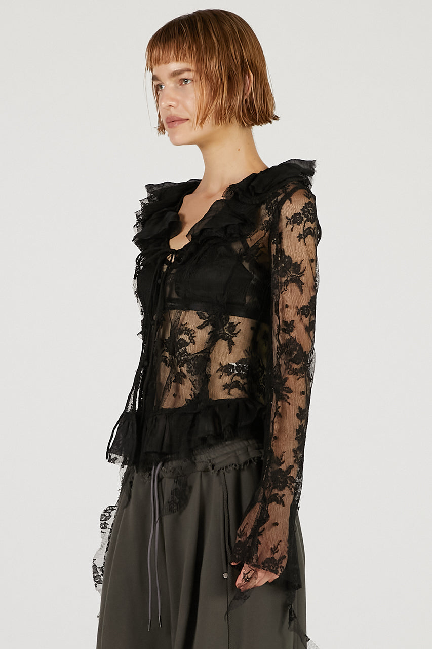Lace Ruffled Blouse