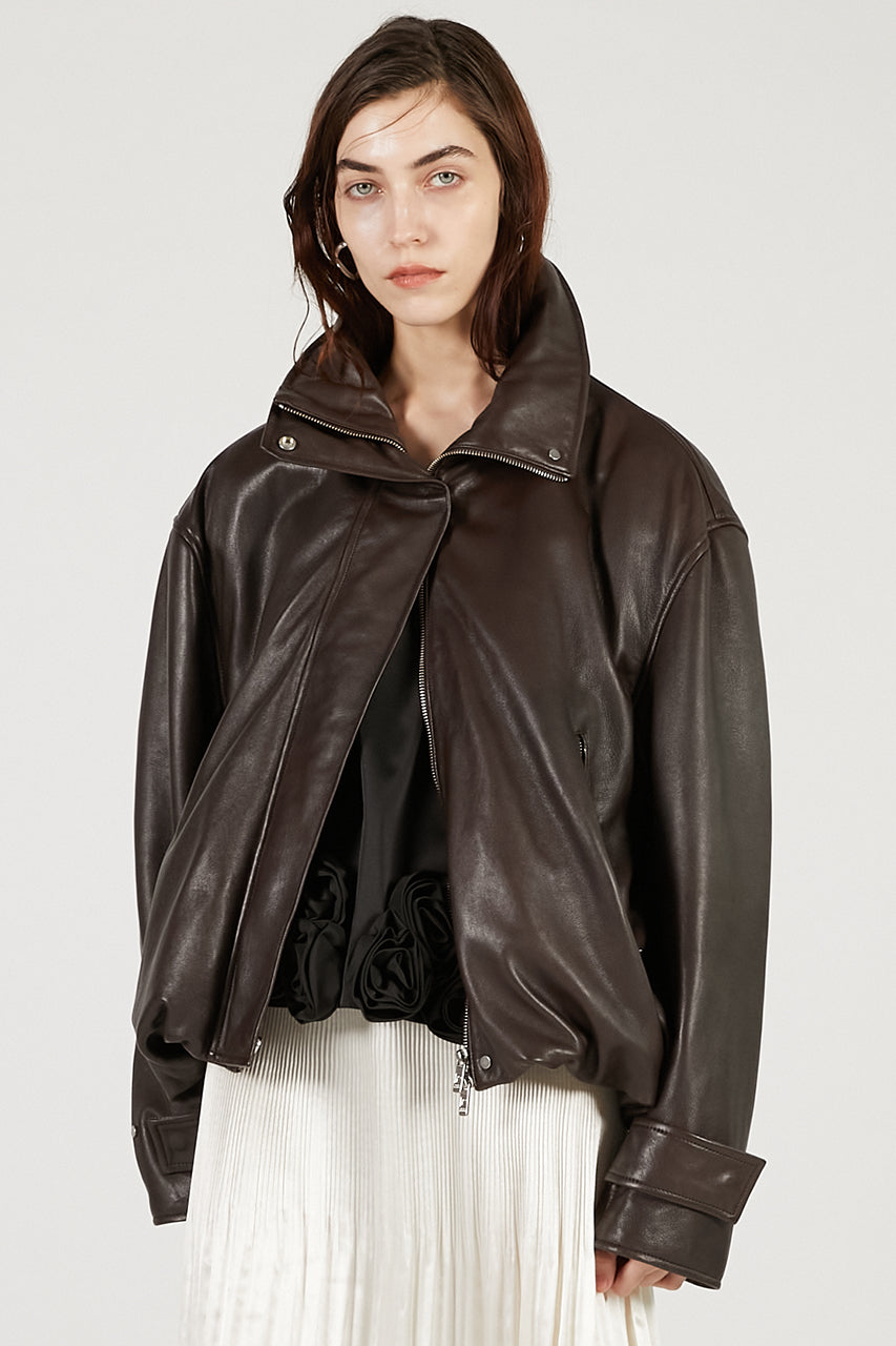 SHEEP Leather High Neck Blouson - 2025 AUTUMN