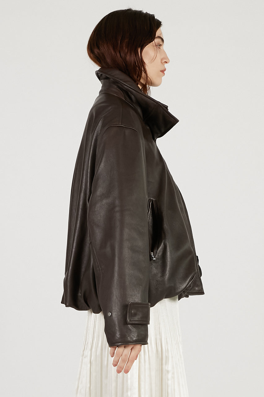 SHEEP Leather High Neck Blouson - 2025 AUTUMN