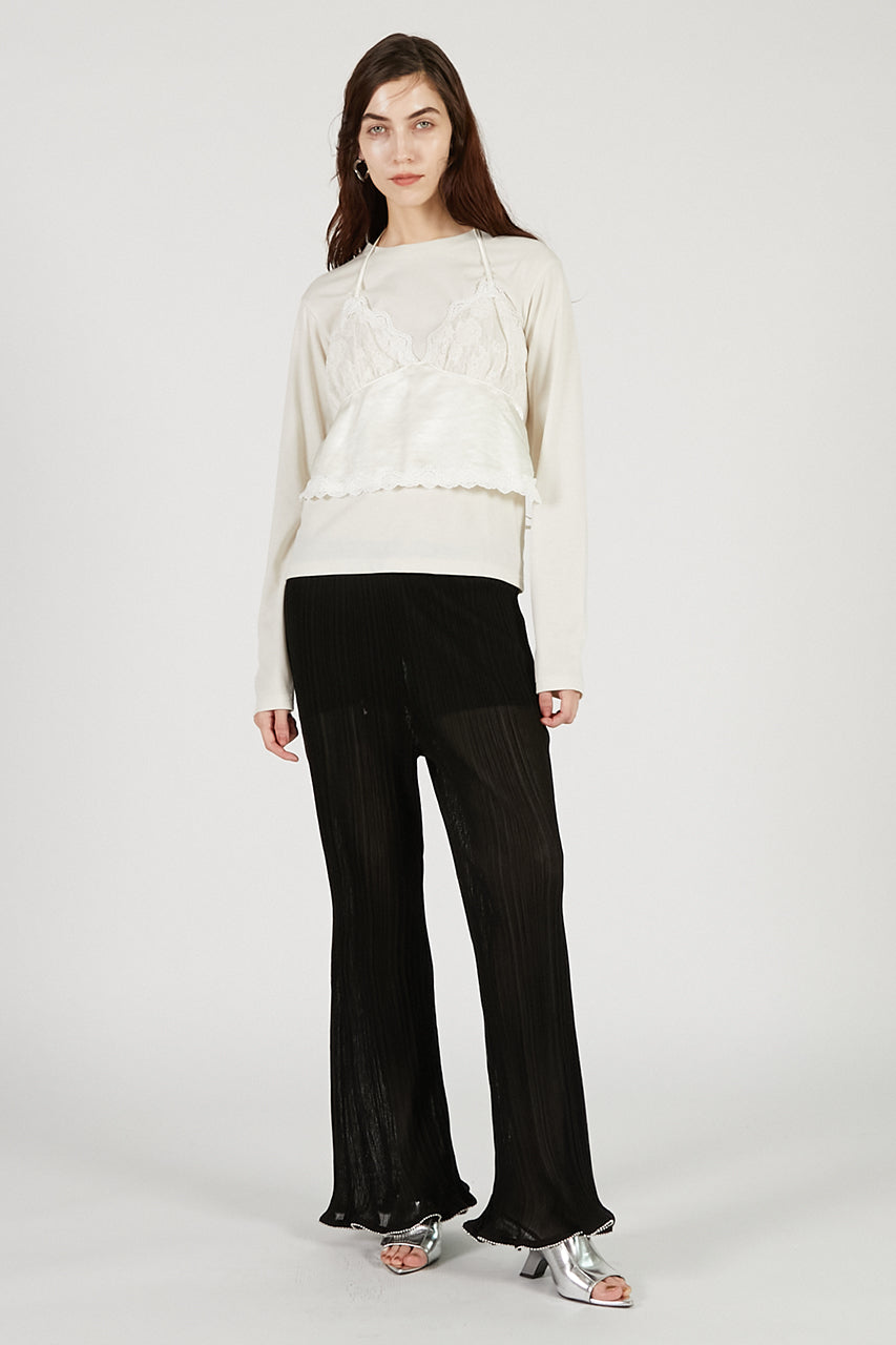 Beaded knit pants