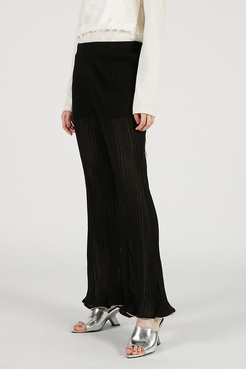 Beaded knit pants