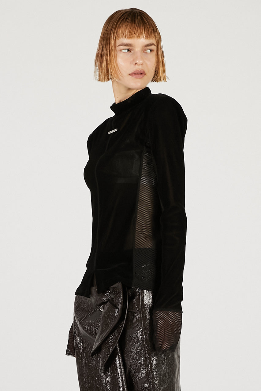 Velour Turtleneck Top - 2025 AUTUMN