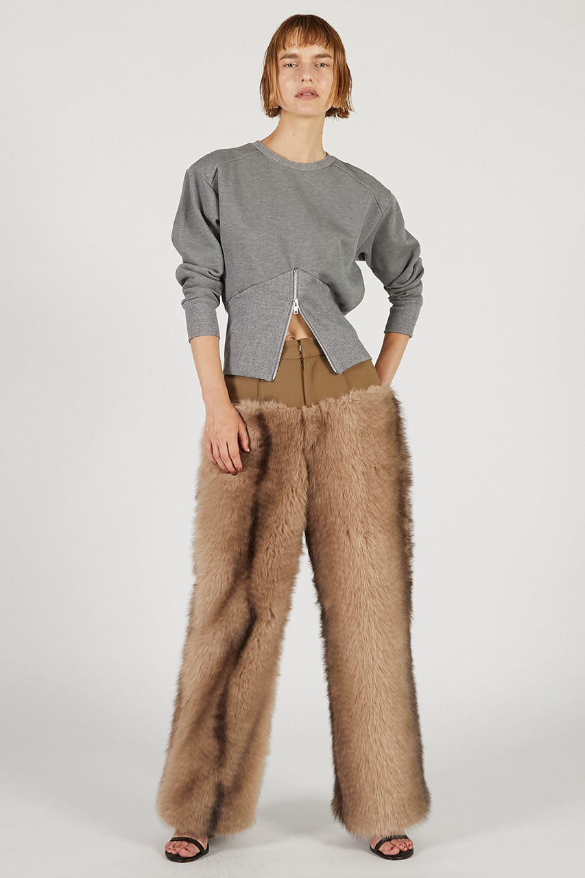 Fur Trim Pants