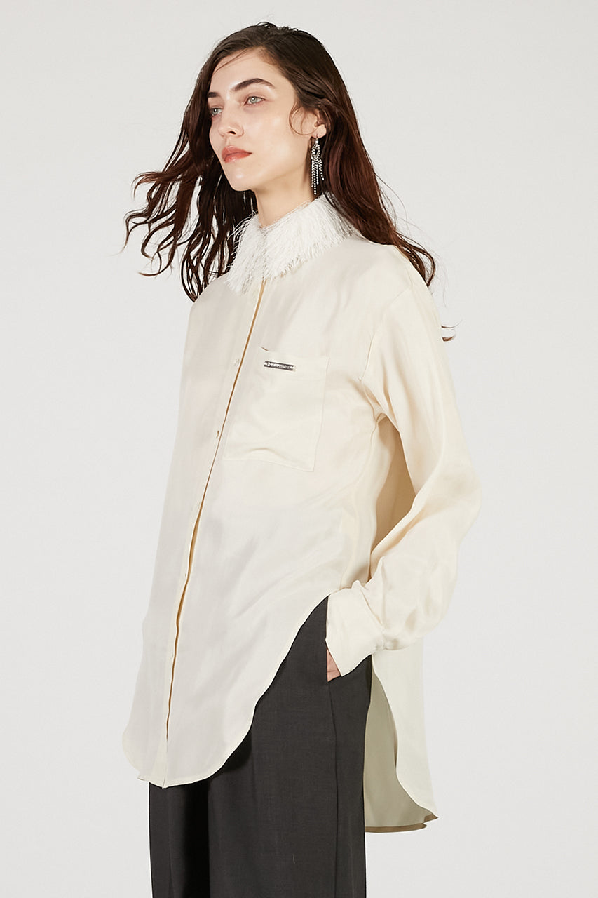 Feather Collar Shirt - 2025 AUTUMN