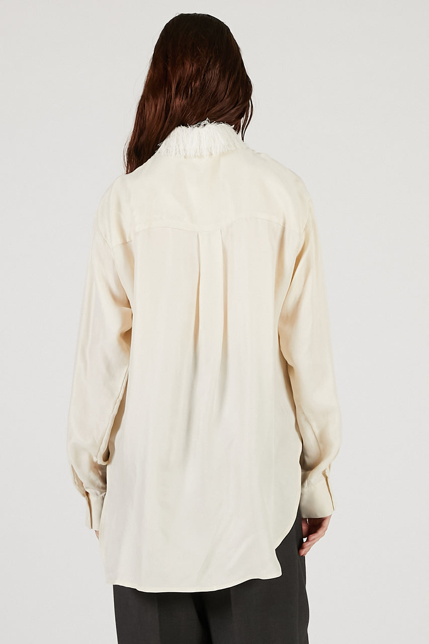 Feather Collar Shirt - 2025 AUTUMN