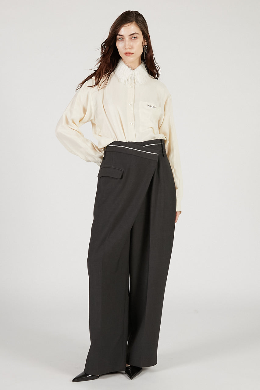 Feather Collar Shirt - 2025 AUTUMN