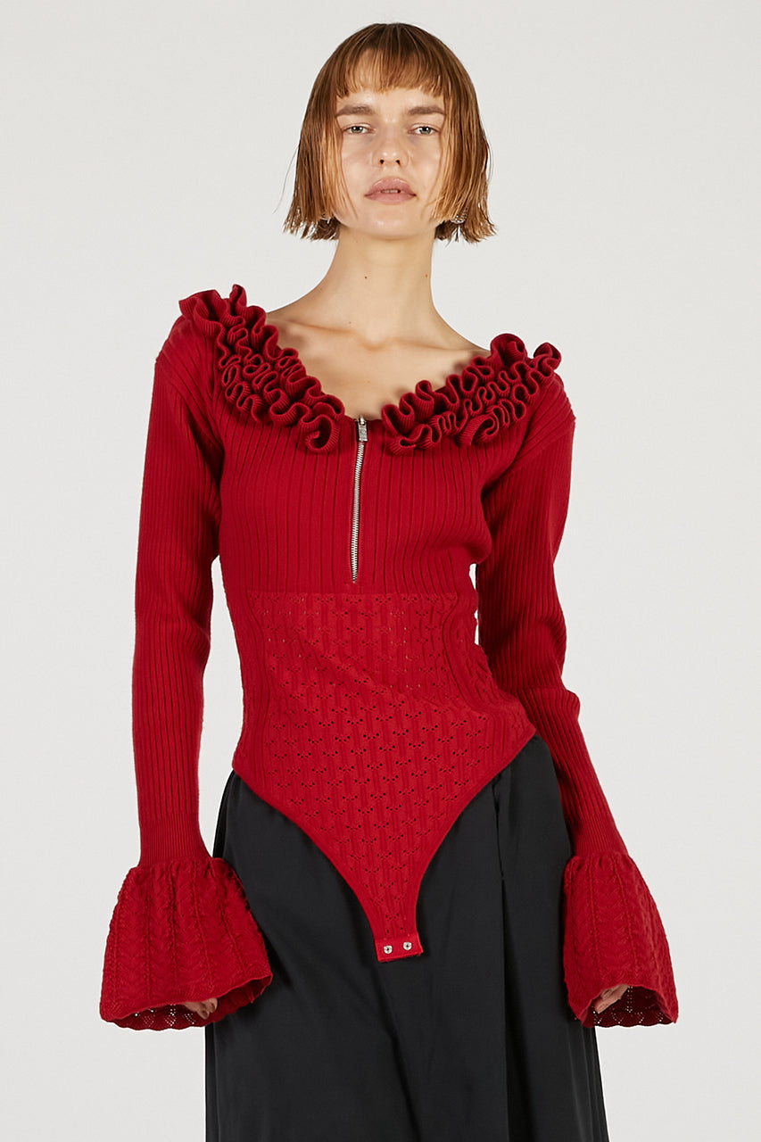 Frill Knit Bodysuit - 2025 AUTUMN