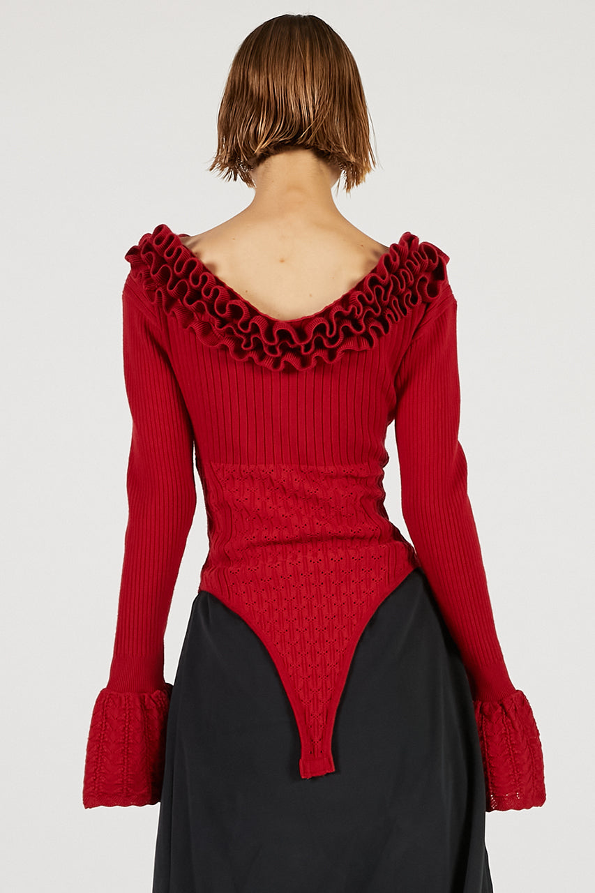 Frill Knit Bodysuit - 2025 AUTUMN