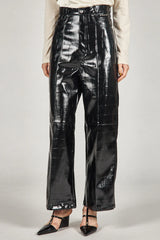 Synthetic Leather Press Pants
