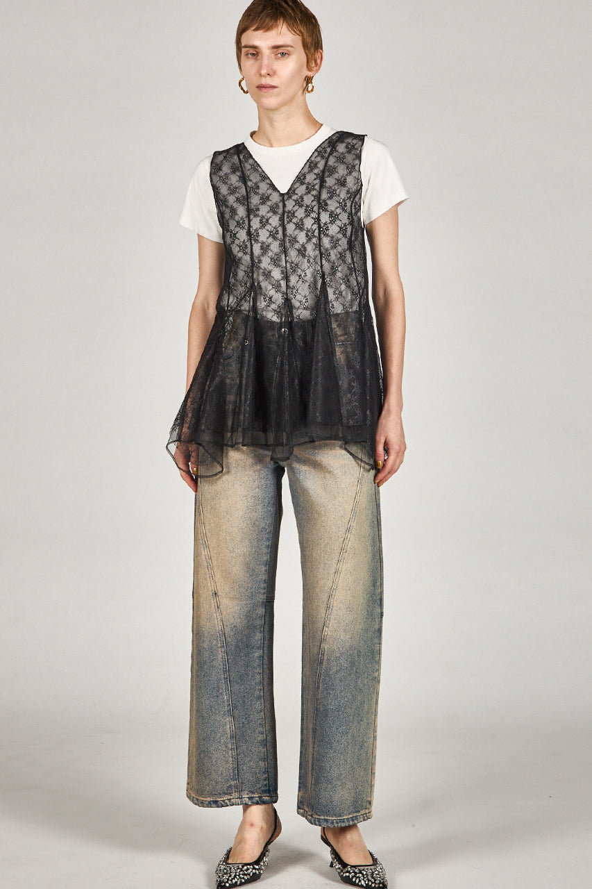 Random Hem Lace Top