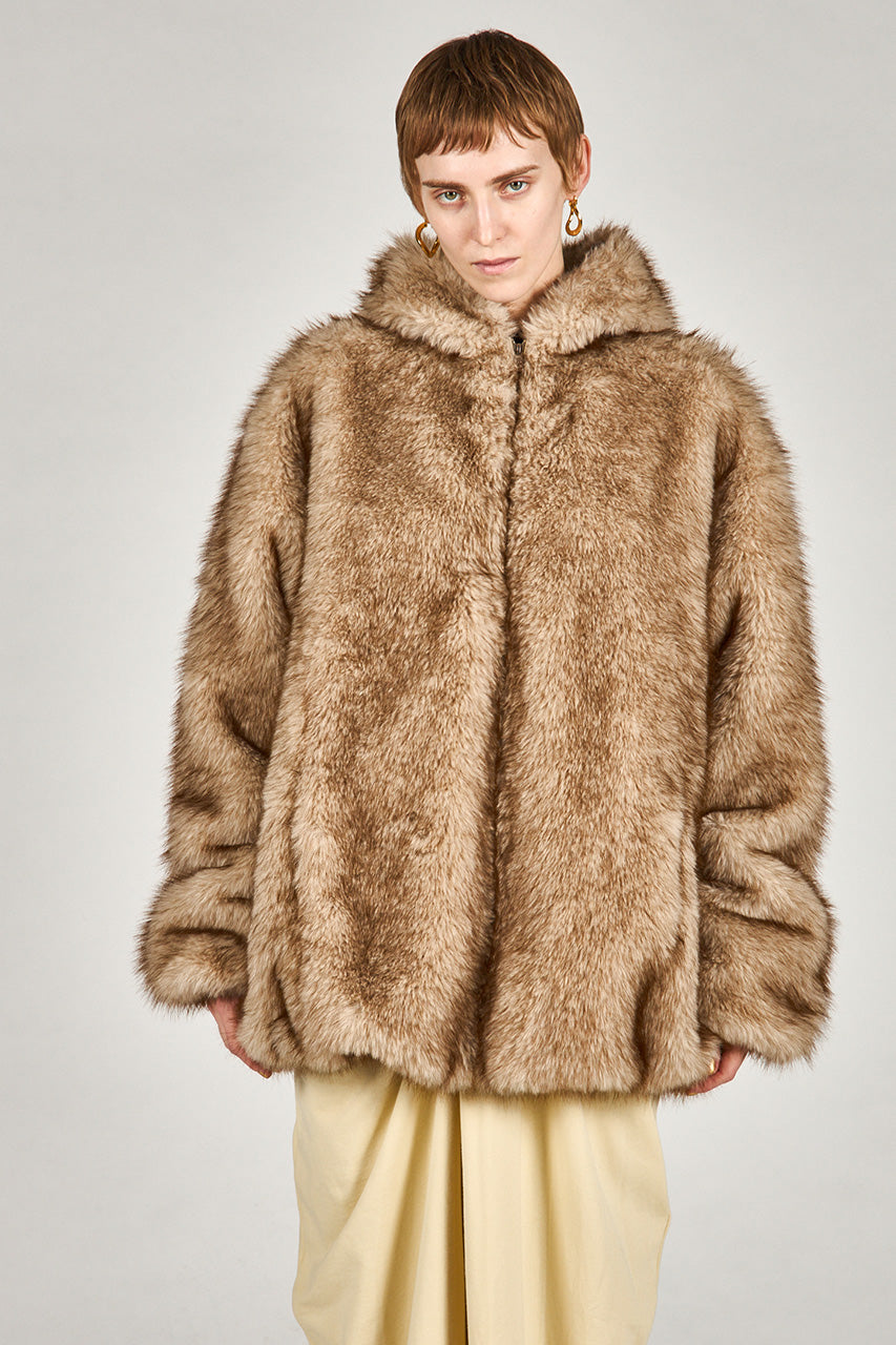 Fake Fur Hooded Hoodie - 2025 WINTER