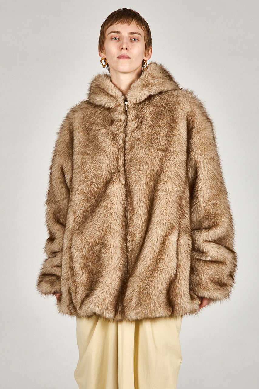 Fake Fur Hooded Hoodie - 2025 WINTER