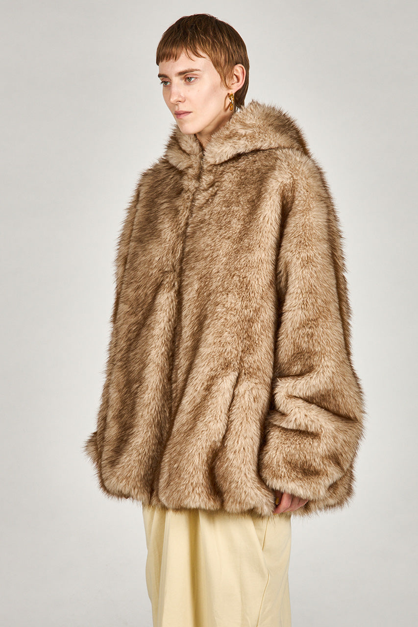 Fake Fur Hooded Hoodie - 2025 WINTER
