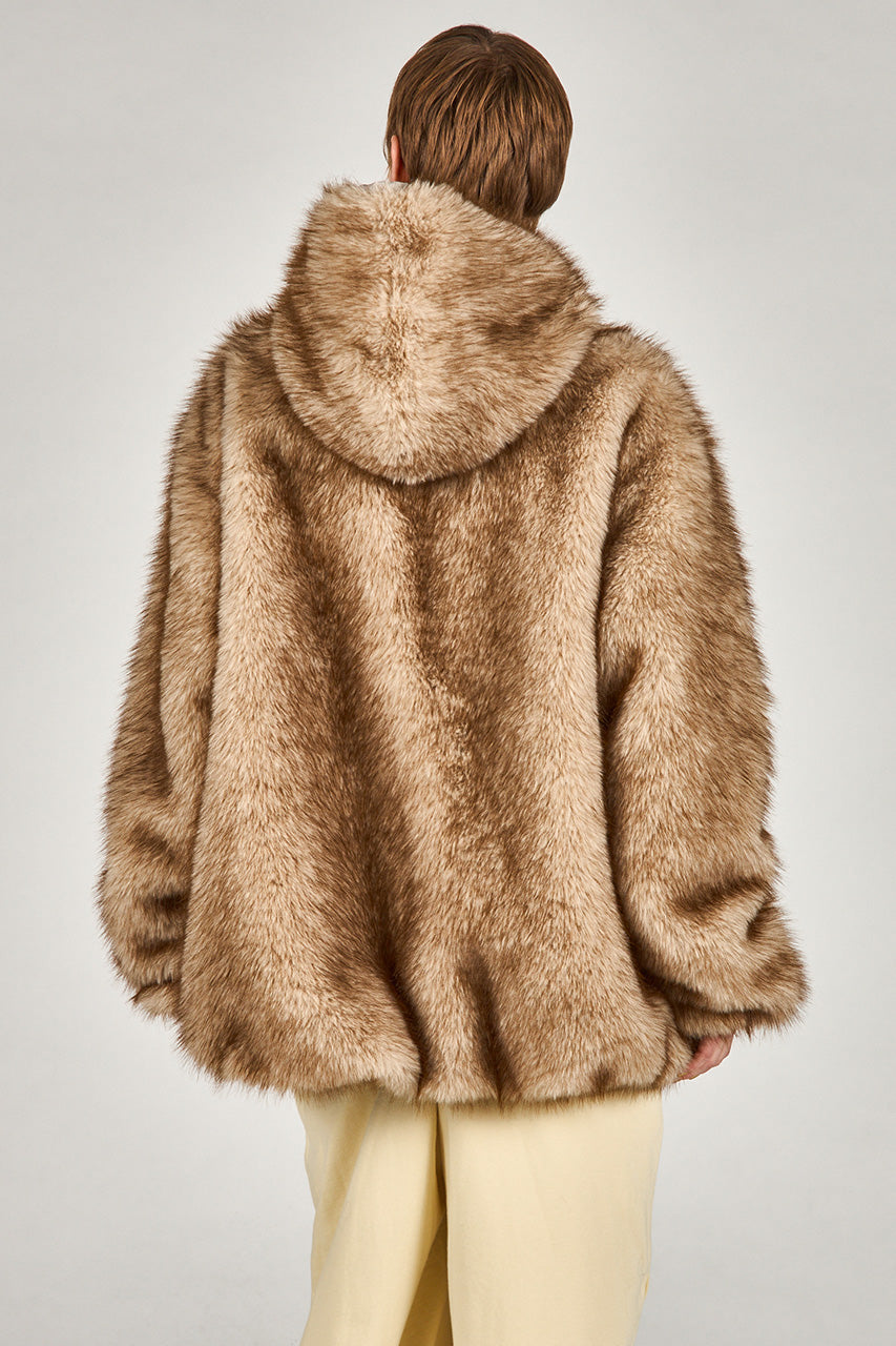 Fake Fur Hooded Hoodie - 2025 WINTER
