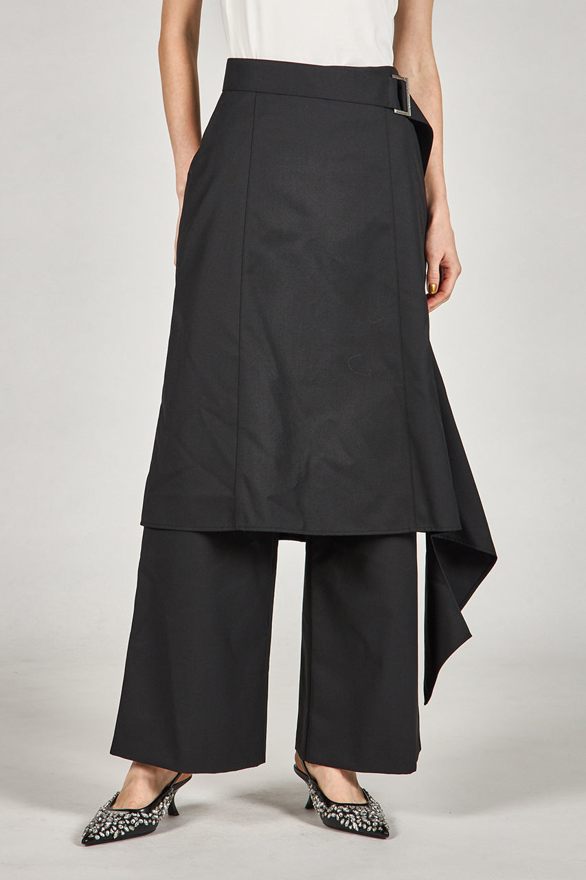 Drop Hem Layered Skirt Pants