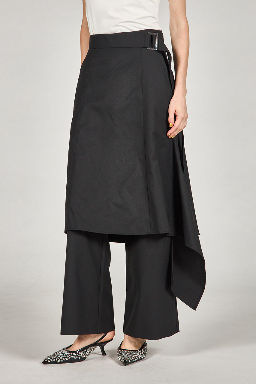 Drop Hem Layered Skirt Pants