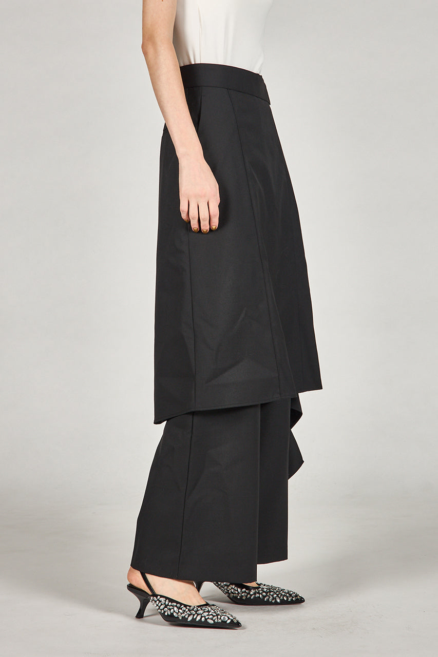 Drop Hem Layered Skirt Pants