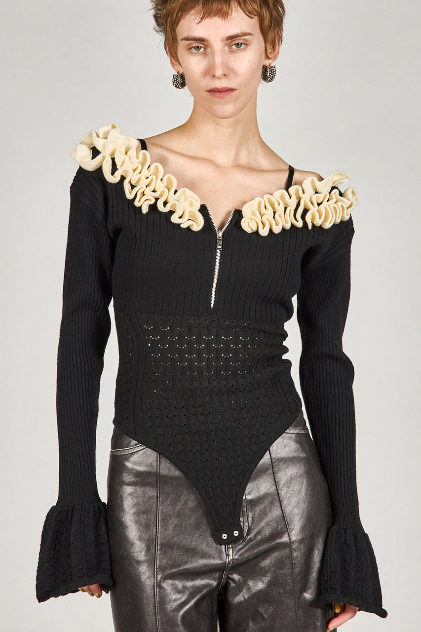 Frill Knit Bodysuit