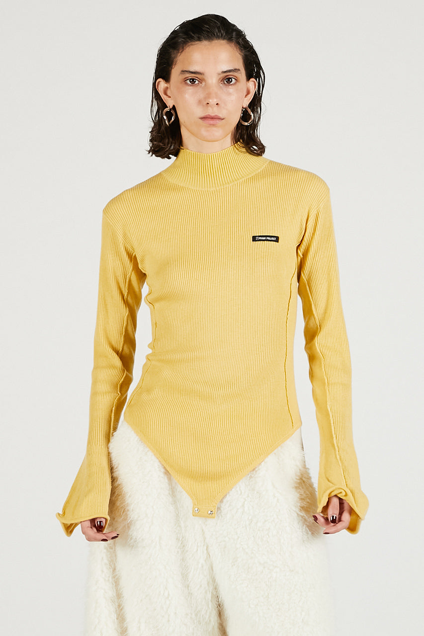 Wave Hem Sleeve Rib Knit