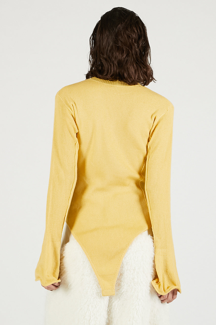 Wave Hem Sleeve Rib Knit