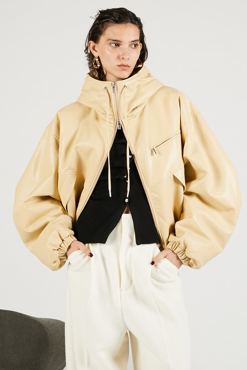 Faux Leather Padded Trucker Jacket - 2025 WINTER