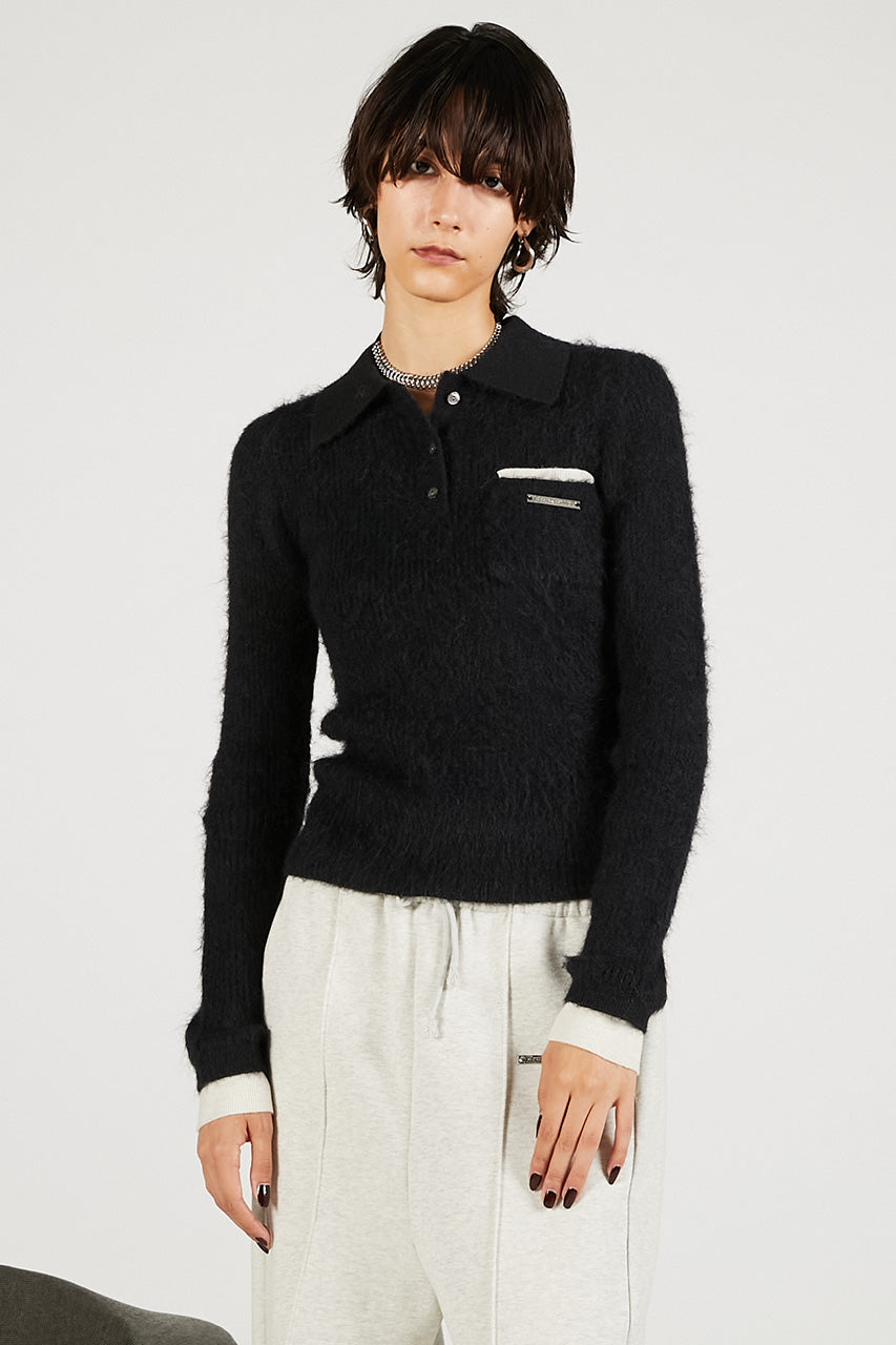 Fluffy Knit Polo - 2025 WINTER
