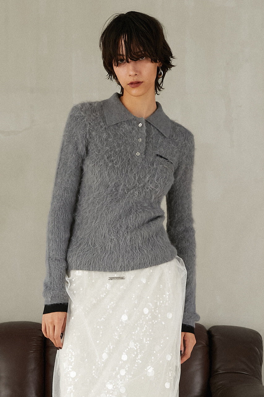 Fluffy Knit Polo - 2025 WINTER