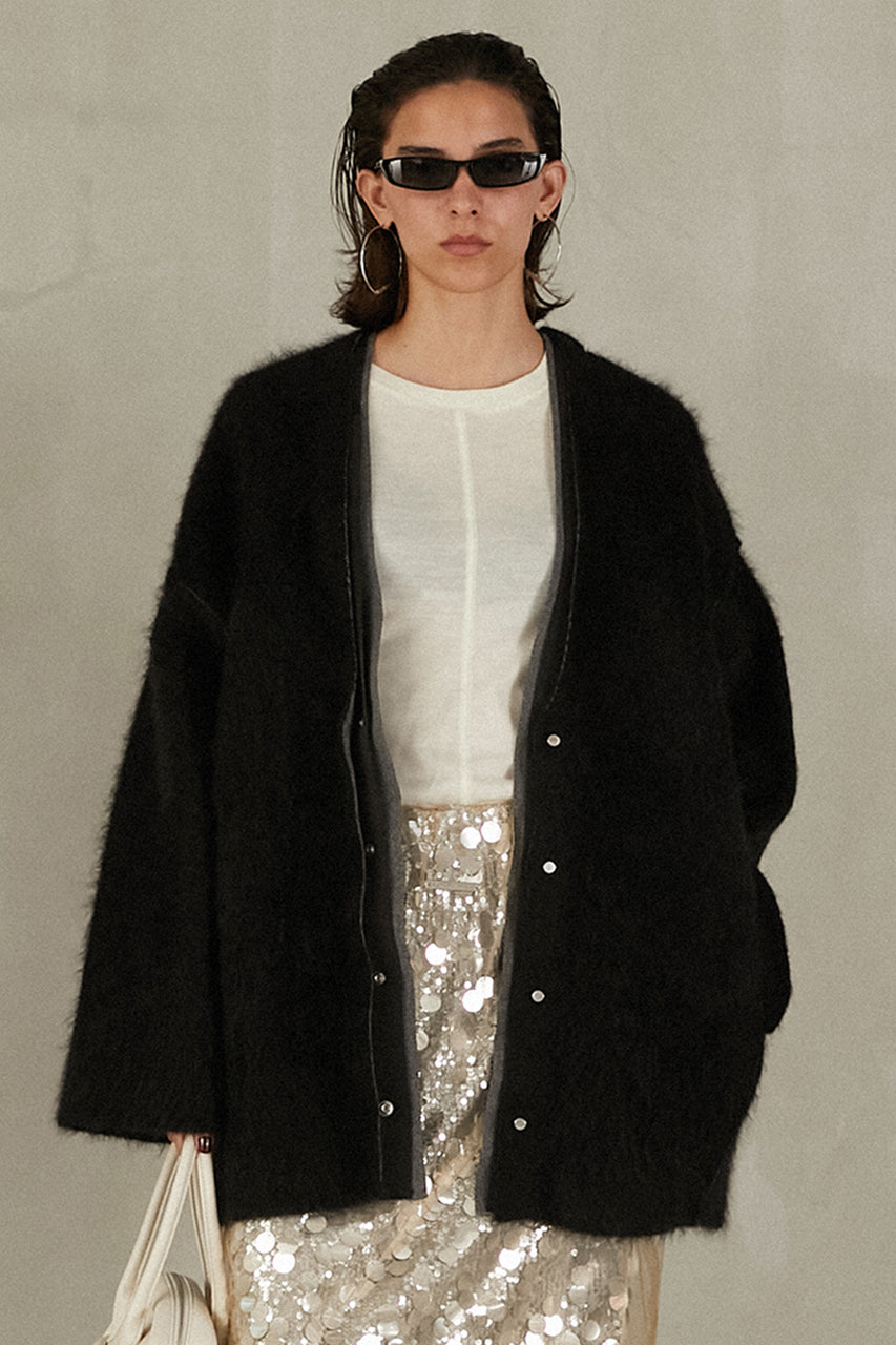 Double-faced Alpaca Knit Cardigan - SALE