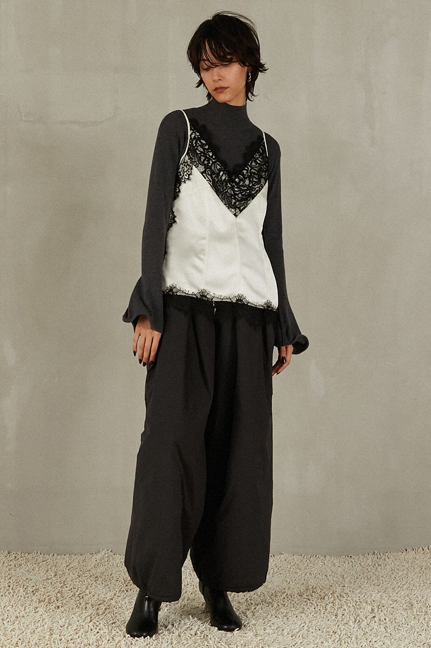 Wave Hem Sleeve Rib Knit