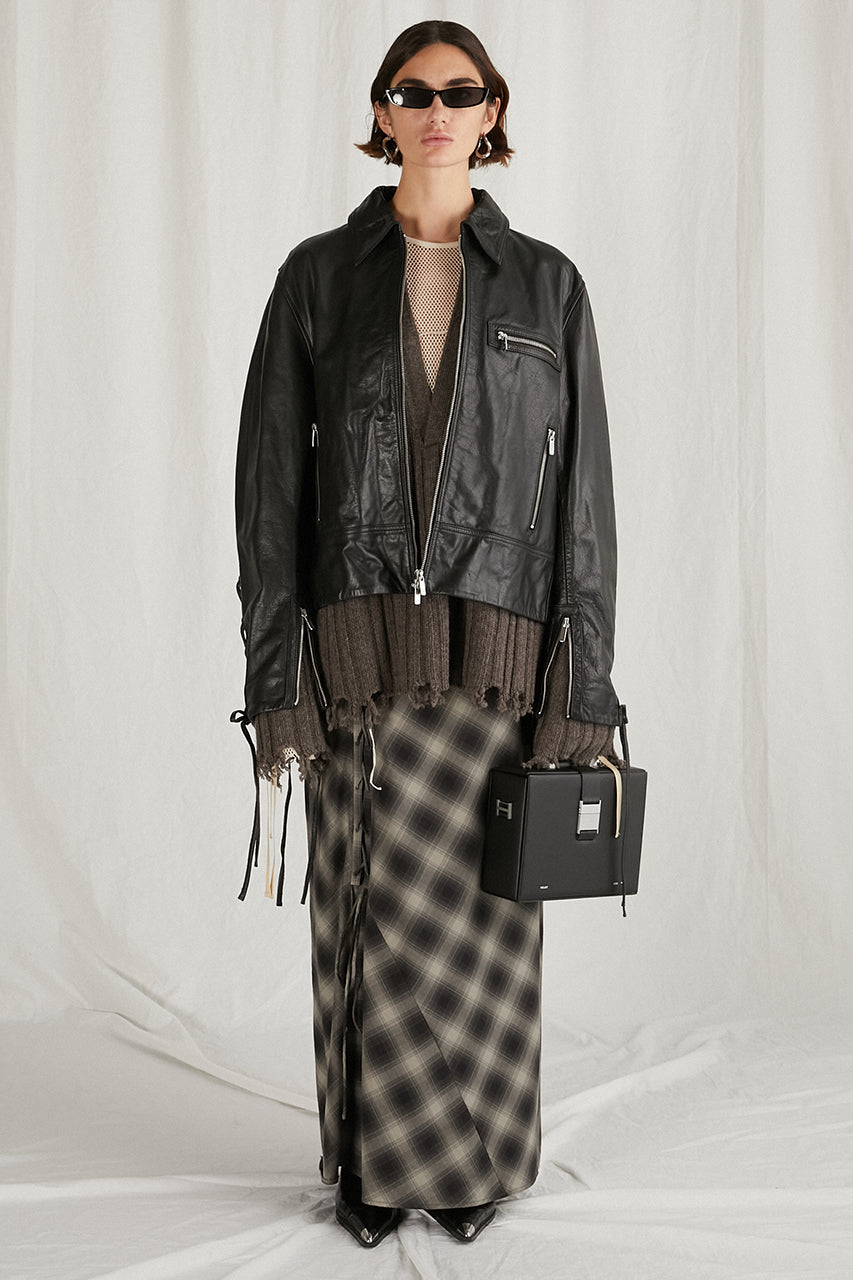 Lace-Up Leather Blouson - SALE