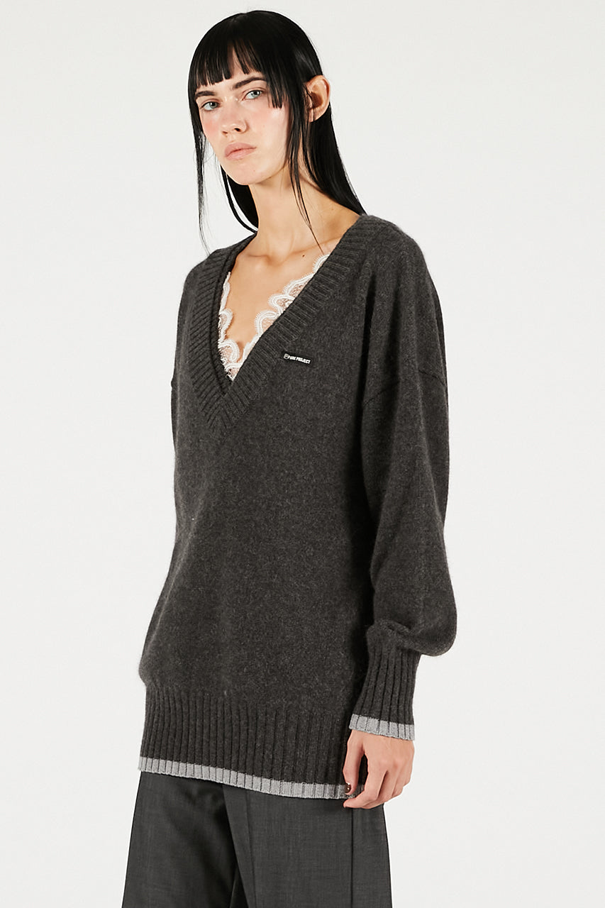 Angora Wool V-Neck Knit - 2025 WINTER