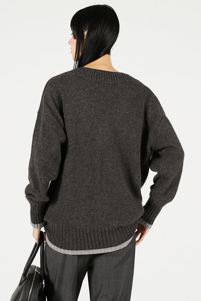 Angora Wool V-Neck Knit - 2025 WINTER
