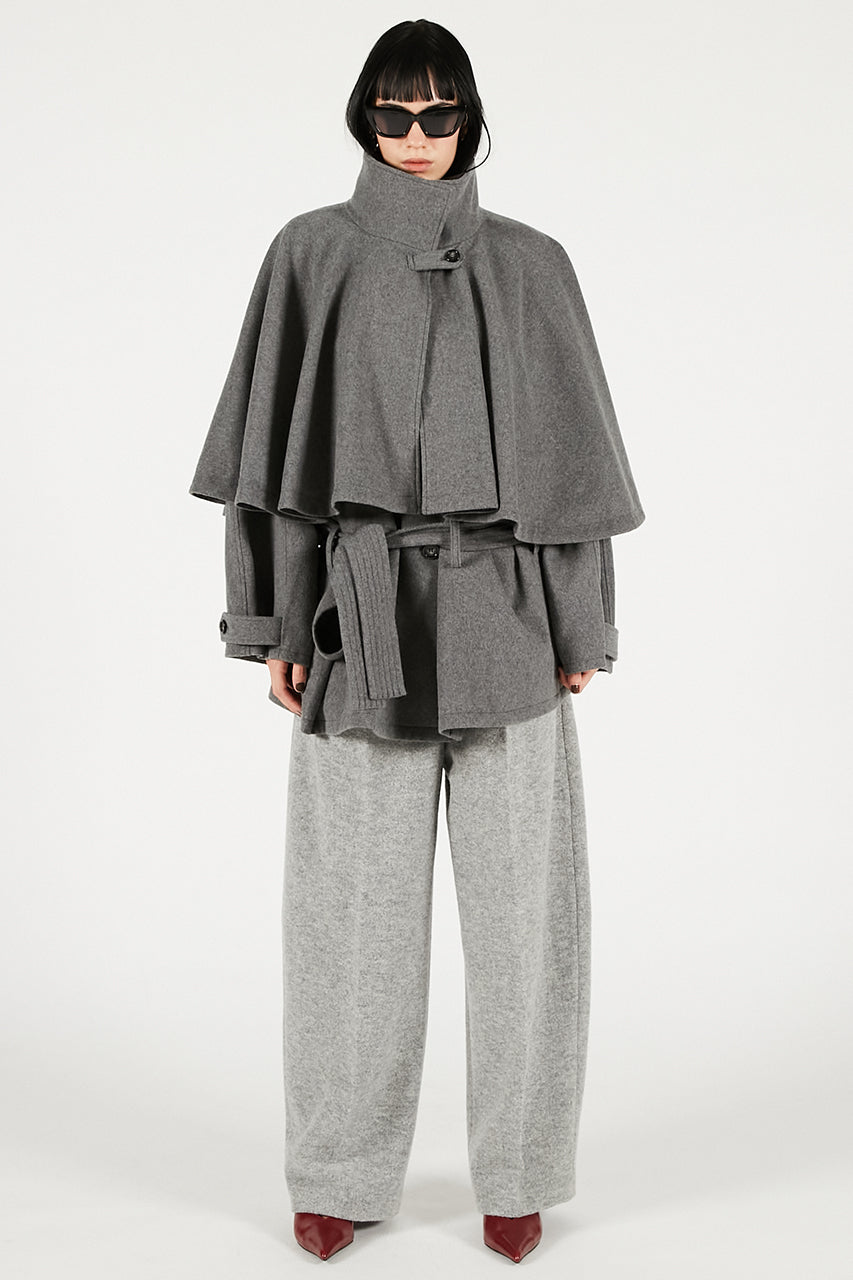 Wool Cape Short Coat