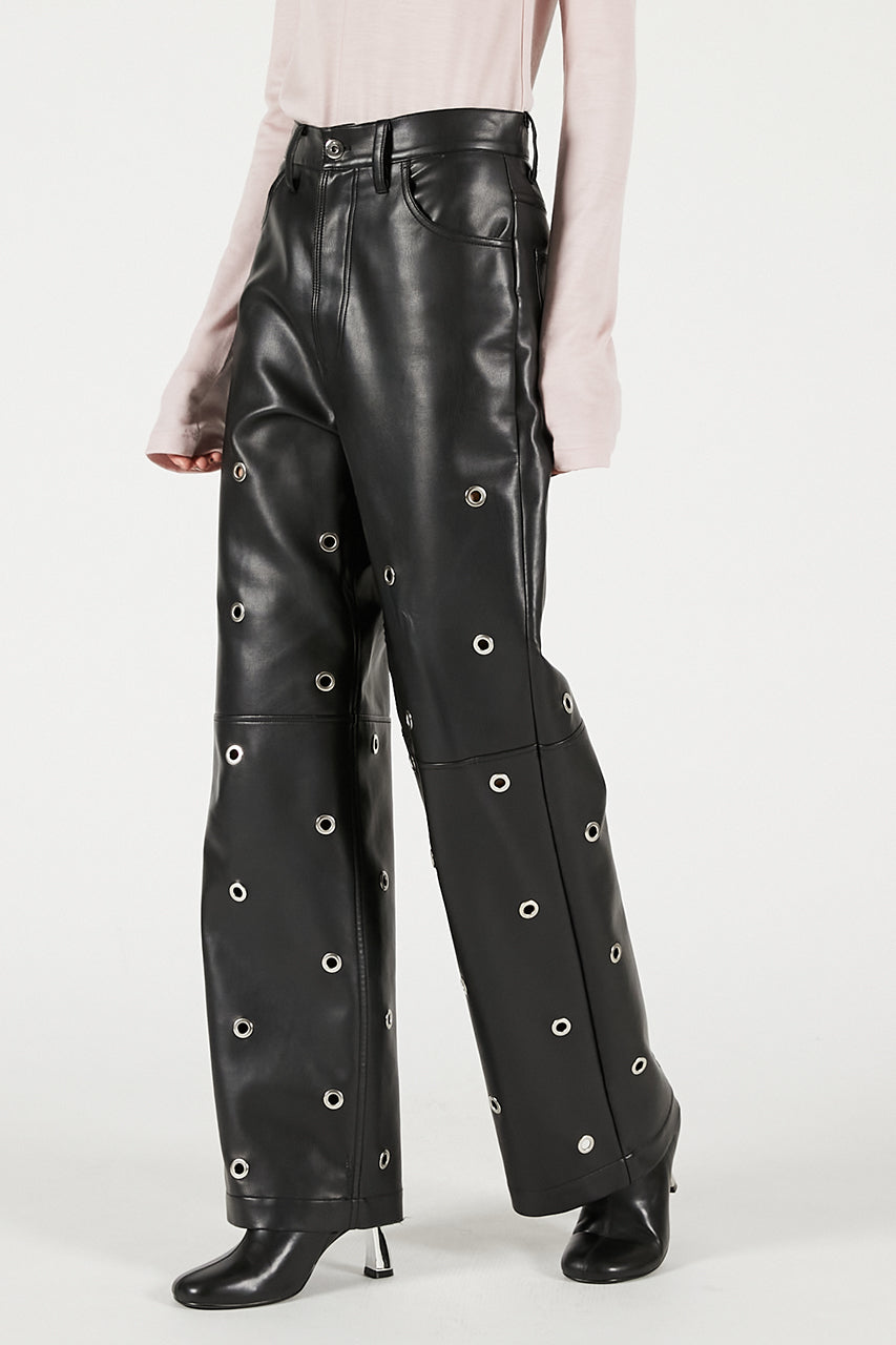 Eyelet Vegan Leather Pants - PRE ORDER