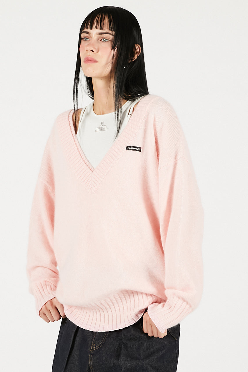 Angora Wool V-Neck Knit - 2025 WINTER